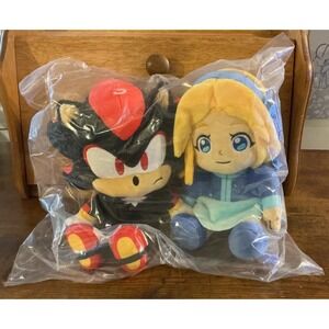 Sonic the Hedgehog  Shadow and Maria Plush 2 Pack 10" Plush Kid Robot NWT Sealed